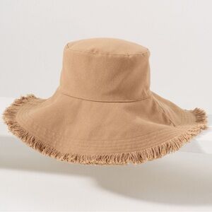 Frayed edge bucket hat